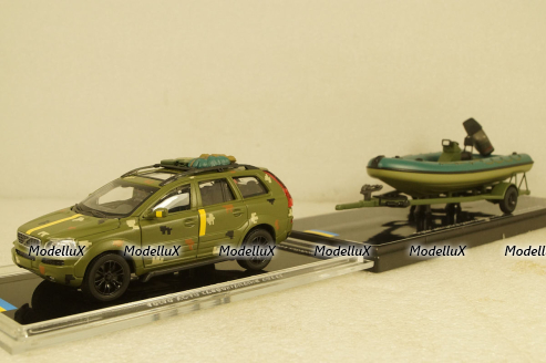Volvo XC90 with powerboat Ukraine Territorial Defense Forces (Zaporizhzhia 2022), TruckTyr 1:43
