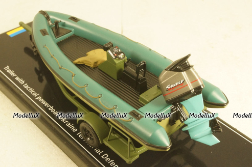 Volvo XC90 with powerboat Ukraine Territorial Defense Forces (Zaporizhzhia 2022), TruckTyr 1:43