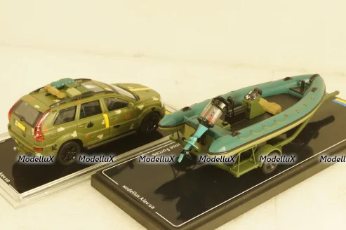 Volvo XC90 with powerboat Ukraine Territorial Defense Forces (Zaporizhzhia 2022), TruckTyr 1:43