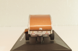 Porsche 356B Coupe with camping trailer and figuren, brown, Cararama 1:43 Уценка!