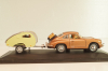 Porsche 356B Coupe with camping trailer and figuren, brown, Cararama 1:43 Уценка!