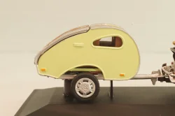 Porsche 356B Coupe with camping trailer and figuren, brown, Cararama 1:43 Уценка!