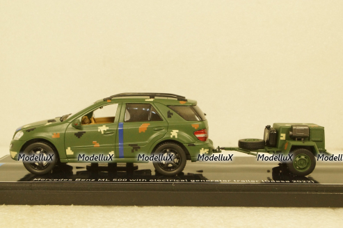 Mercedes ML500 W164 2005 with generator trailer, Ukraine Territorial Forces (Odessa 2022), TruckTyr 1:43