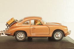 Porsche 356B Coupe with camping trailer and figuren, brown, Cararama 1:43 Уценка!