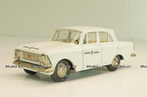Москвич-408 А10, такси, белый, капот 3 зажима (ранний), Тантал/Радон 1:43