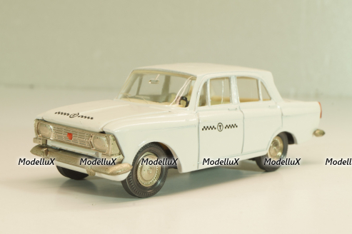 Москвич-408 А10, такси, белый, капот 3 зажима (ранний), Тантал/Радон 1:43