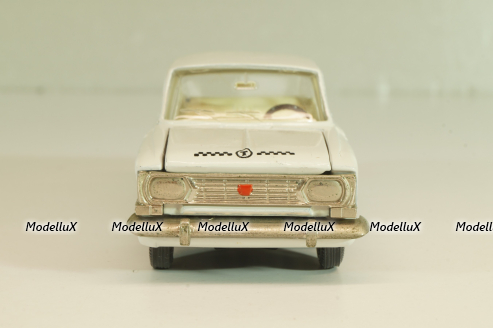 Москвич-408 А10, такси, белый, капот 3 зажима (ранний), Тантал/Радон 1:43