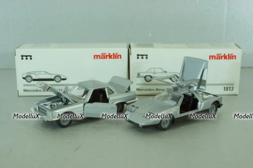 Mercedes-Benz C 111 1969 + Mercedes-Benz 350 SL (R107) 1972, silver, 1813, SET Marklin 1:43