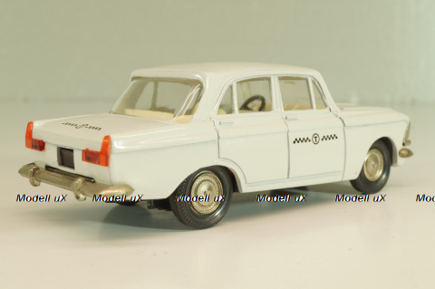 Москвич-408 А10, такси, белый, капот 3 зажима (ранний), Тантал/Радон 1:43