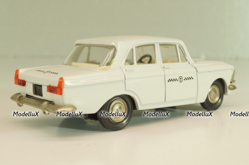 Москвич-408 А10, такси, белый, капот 3 зажима (ранний), Тантал/Радон 1:43