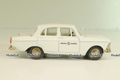 Москвич-408 А10, такси, белый, капот 3 зажима (ранний), Тантал/Радон 1:43