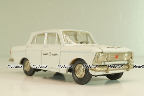 Москвич-408 А10, такси, белый, капот 3 зажима (ранний), Тантал/Радон 1:43