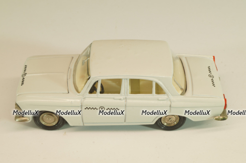 Москвич-408 А10, такси, белый, капот 3 зажима (ранний), Тантал/Радон 1:43