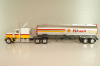 Peterbilt 359 with semi trailer fuel tanker "Shell", yellow/white/silver, American Truck, Spain #1, Altaya 1:43