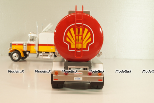 Peterbilt 359 with semi trailer fuel tanker "Shell", yellow/white/silver, American Truck, Spain #1, Altaya 1:43