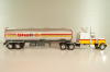 Peterbilt 359 with semi trailer fuel tanker "Shell", yellow/white/silver, American Truck, Spain #1, Altaya 1:43