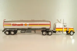 Peterbilt 359 with semi trailer fuel tanker "Shell", yellow/white/silver, American Truck, Spain #1, Altaya 1:43
