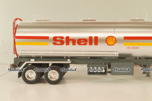 Peterbilt 359 with semi trailer fuel tanker "Shell", yellow/white/silver, American Truck, Spain #1, Altaya 1:43