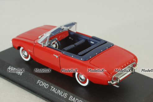 Ford Taunus Badew cabriolet 1960, red, ART. 184, Detail Cars 1:43