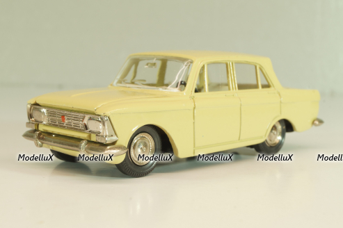 Москвич-412 А2, бледно-желтый, капот 3 зажима (ранний), Тантал/Радон 1:43