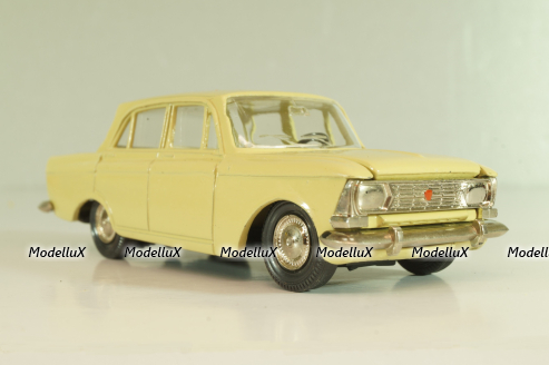 Москвич-412 А2, бледно-желтый, капот 3 зажима (ранний), Тантал/Радон 1:43