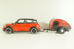Mini Cooper S Countryman with camper 2010, red/black, 79761, MotorMax 1:24