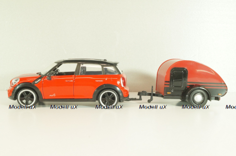 Mini Cooper S Countryman with camper 2010, red/black, 79761, MotorMax 1:24