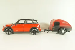 Mini Cooper S Countryman with camper 2010, red/black, 79761, MotorMax 1:24