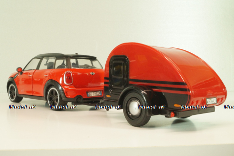 Mini Cooper S Countryman with camper 2010, red/black, 79761, MotorMax 1:24