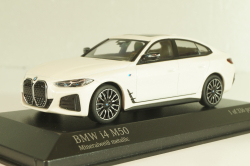 BMW I4 M50 Gran Coupe xDrive (G26) 2022, white metallic, 410024000, Minichamps 1:43