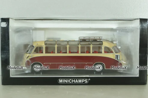 Setra S 8 bus 1953, red/beige, 439030080, Minichamps 1:43