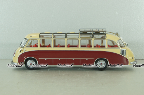 Setra S 8 bus 1953, red/beige, 439030080, Minichamps 1:43