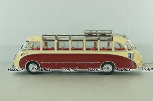 Setra S 8 bus 1953, red/beige, 439030080, Minichamps 1:43