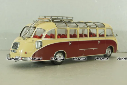 Setra S 8 bus 1953, red/beige, 439030080, Minichamps 1:43