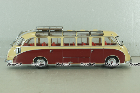 Setra S 8 bus 1953, red/beige, 439030080, Minichamps 1:43