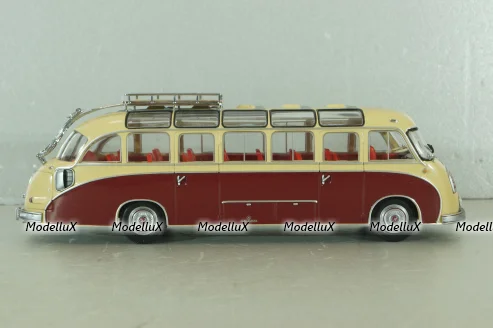 Setra S 8 bus 1953, red/beige, 439030080, Minichamps 1:43