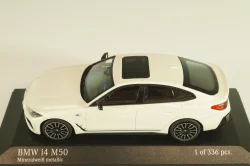 BMW I4 M50 Gran Coupe xDrive (G26) 2022, white metallic, 410024000, Minichamps 1:43