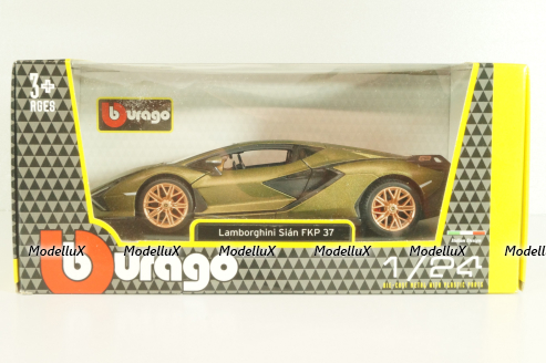 Lamborghini Sian FKP 37, matt olivee, Burago 1:24