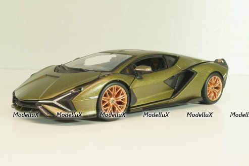 Lamborghini Sian FKP 37, matt olivee, Burago 1:24