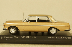 Mercedes 300 SEL 6.3 W109 1968, gold metallic,  943039104, Minichamps 1:43