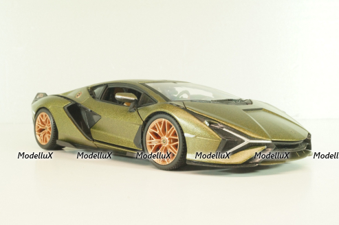 Lamborghini Sian FKP 37, matt olivee, Burago 1:24