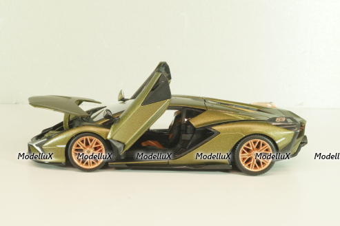 Lamborghini Sian FKP 37, matt olivee, Burago 1:24