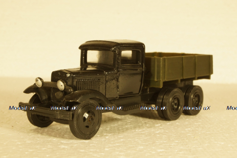 ГАЗ-ААА, черный/хаки, з-д Двигатель 1:43 