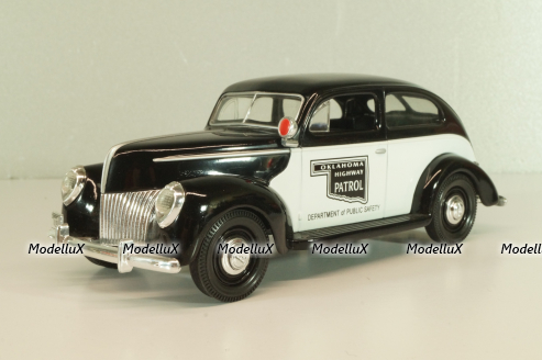 Ford Sedan Police Oklahoma, Highway Patrol, 1940, black/white, 67535, Liberty Classics 1:24
