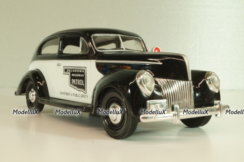Ford Sedan Police Oklahoma, Highway Patrol, 1940, black/white, 67535, Liberty Classics 1:24