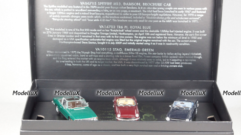 Triumph 3rd-Set: sport Triumph Collection, RHD, each 1x Spitfire, TR6 and stay, Vanguards 1:43