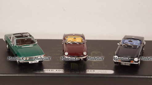 Triumph 3rd-Set: sport Triumph Collection, RHD, each 1x Spitfire, TR6 and stay, Vanguards 1:43