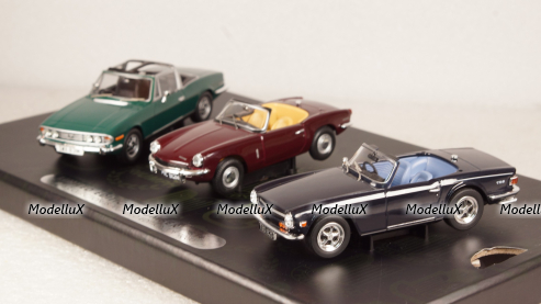 Triumph 3rd-Set: sport Triumph Collection, RHD, each 1x Spitfire, TR6 and stay, Vanguards 1:43
