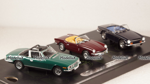 Triumph 3rd-Set: sport Triumph Collection, RHD, each 1x Spitfire, TR6 and stay, Vanguards 1:43