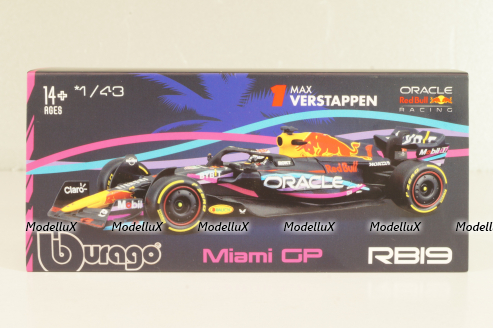 Red Bull RB19 #1 GP Miami USA, Weltmeister M.Verstappen 2023, Formula 1, F1, 18-38083 VM, Burago 1:43